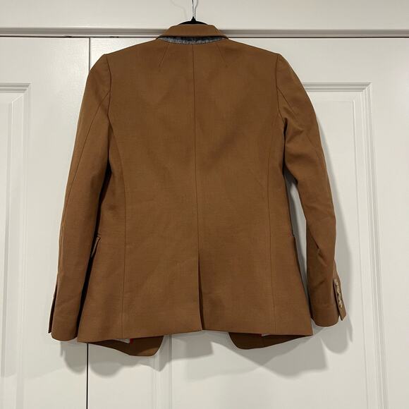 J Crew Regent Women's Camel‎ Tone Tan Wool Fitted Blazer Size OO - Picture 7 of 8